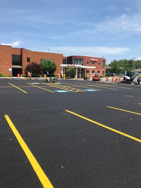 striping and paving parking lot hospital